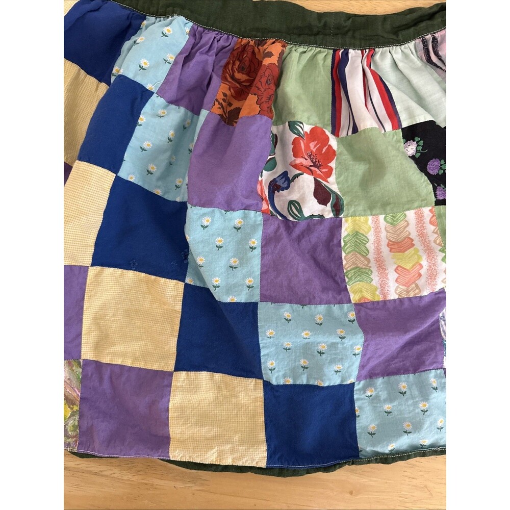 Vintage Fall colors patch work half apron Small Reversible Home Made - Picture 5 of 12
